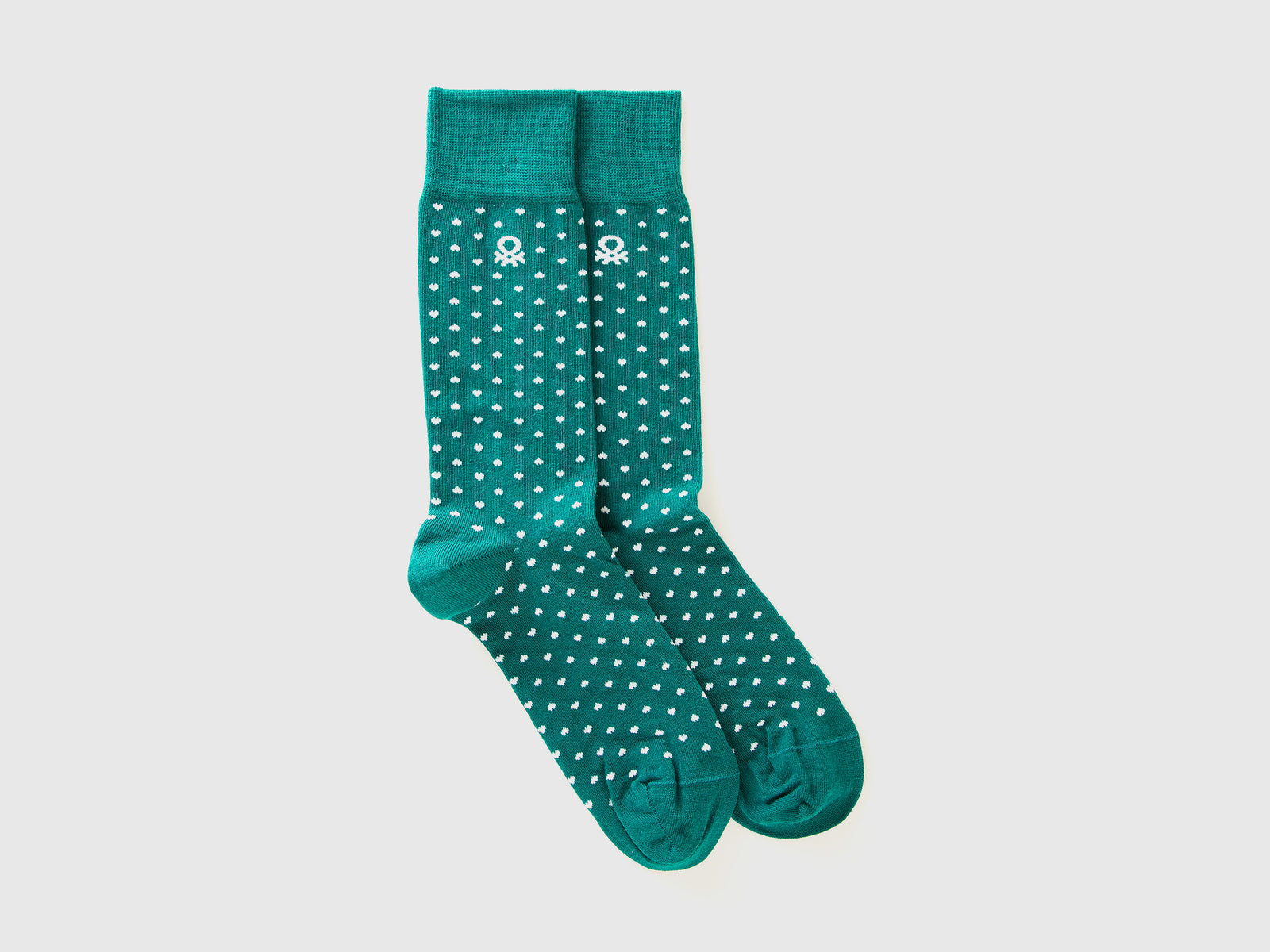 Calzini lunghi a cuori da uomo verde | Benetton Outlet