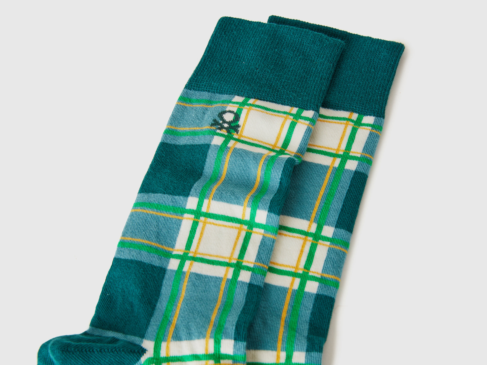 Calzini lunghi tartan da uomo verde 2 | Benetton Outlet