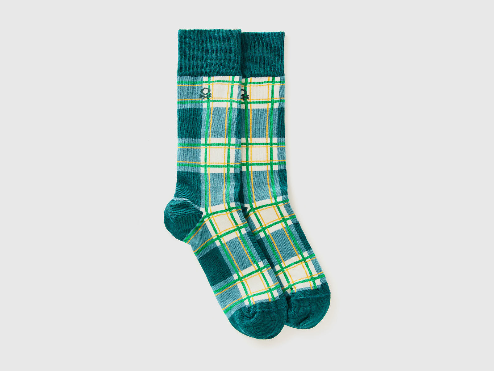 Calzini lunghi tartan da uomo verde | Benetton Outlet