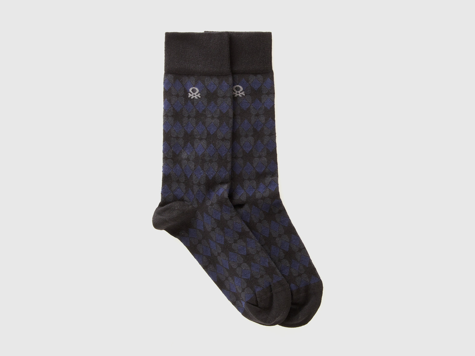 Calzini lunghi fantasia da uomo nero | Benetton Outlet