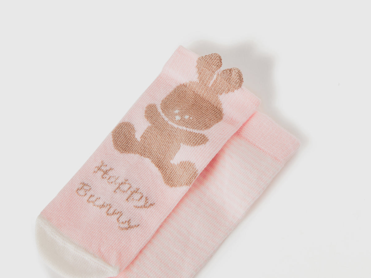 Set of socks with stripes and bunny
