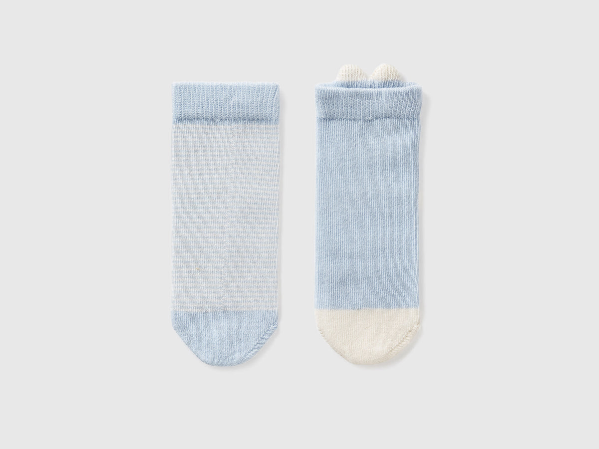 Set calzini con righe e coniglietto