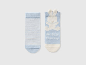 Set calzini con righe e coniglietto