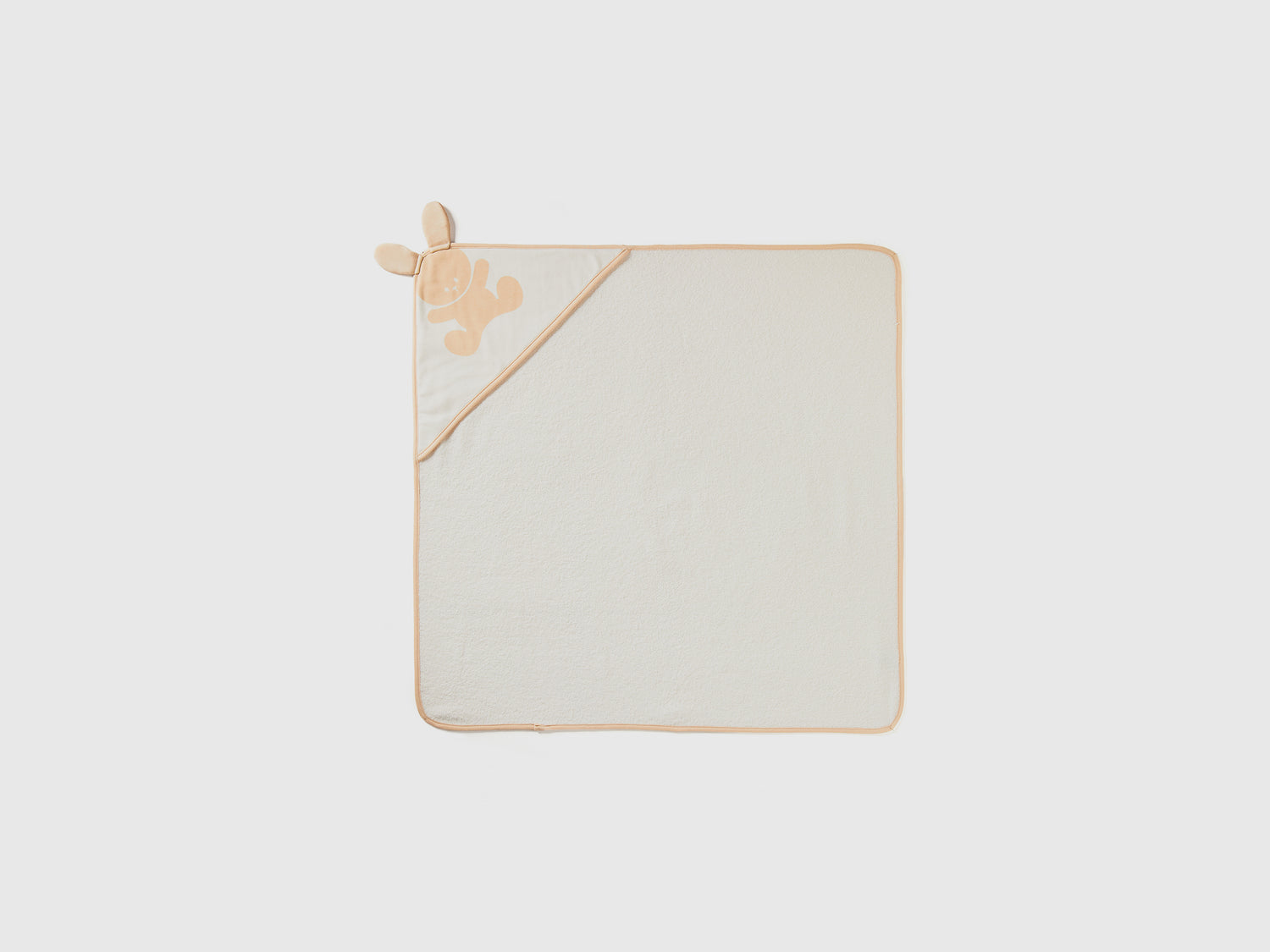 Square cotton terry bathrobe da neonato bianco panna | Benetton Outlet