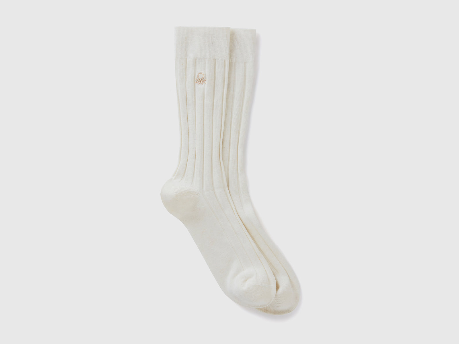 Calzini in misto cashmere da uomo bianco panna | Benetton Outlet
