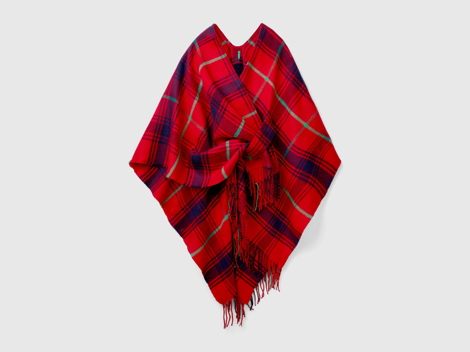 Mantella jacquard tartan da donna rosso | Benetton Outlet