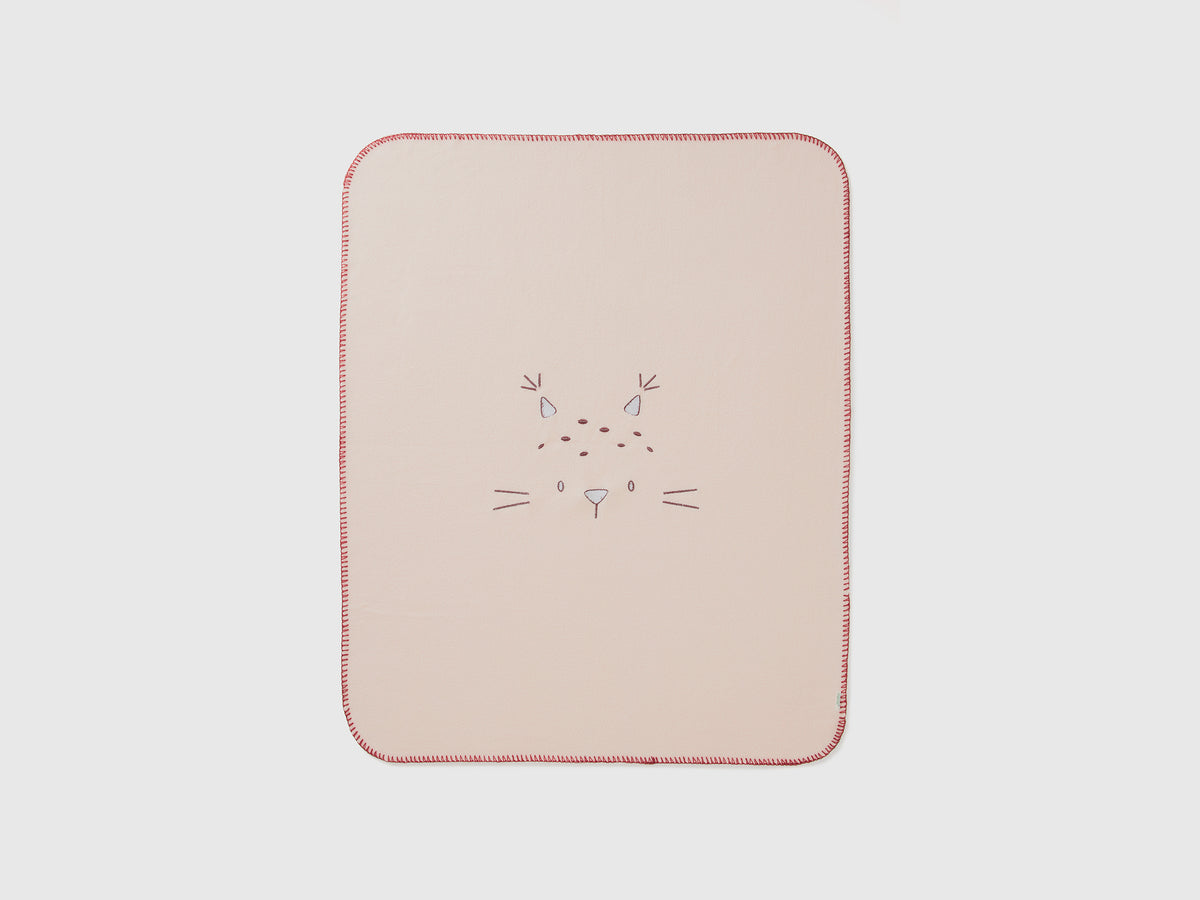 Coperta in pile con ricamo animaletto