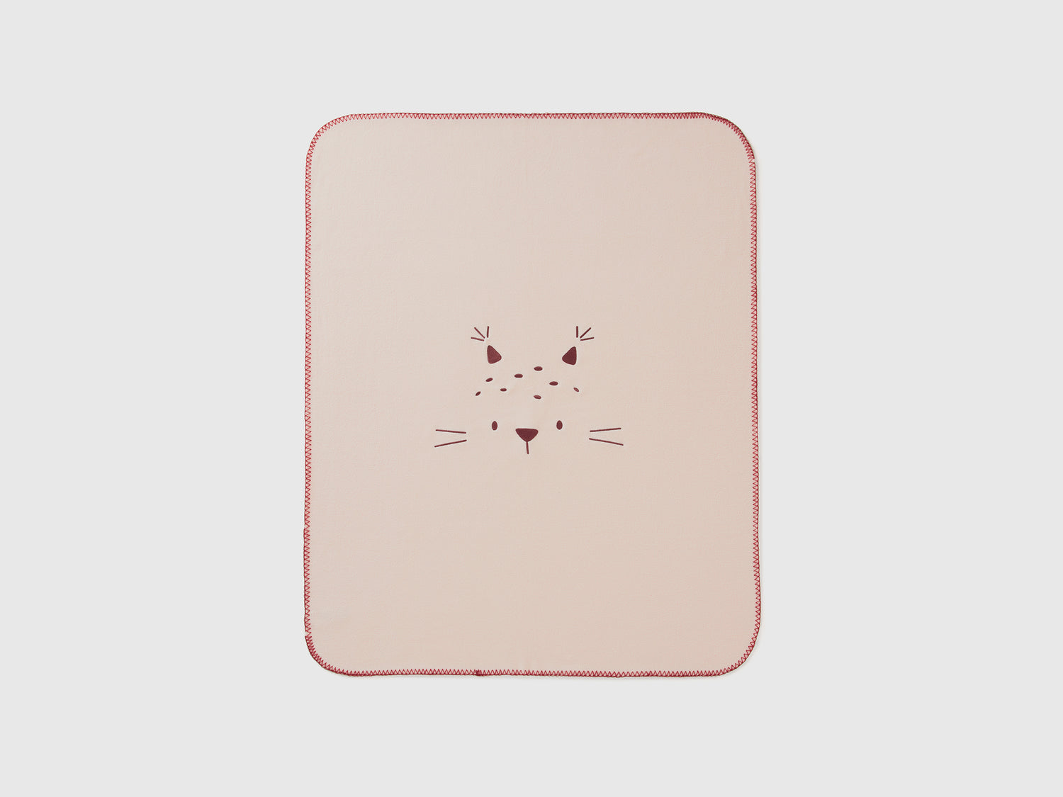 Coperta in pile con ricamo animaletto da neonato rosa tenue | Benetton Outlet