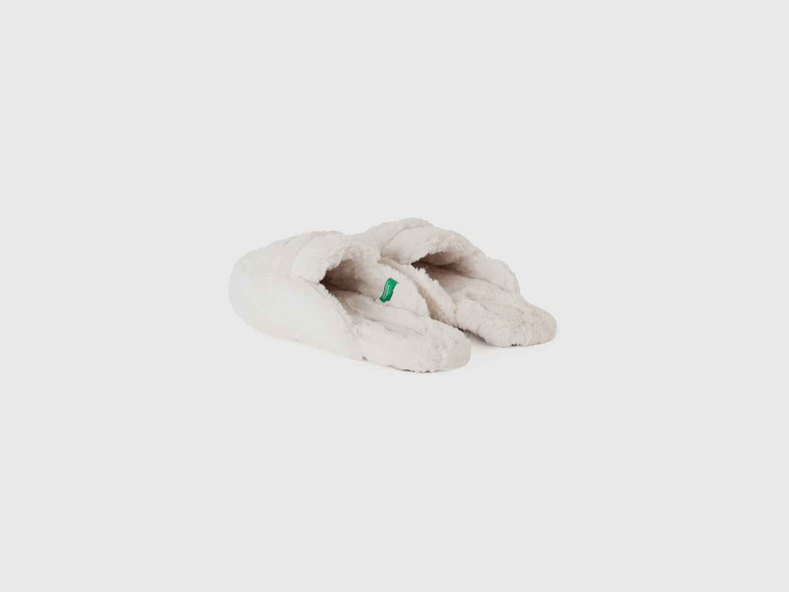 Pantofole in pelliccia sintetica da donna bianco 2 | Benetton Outlet
