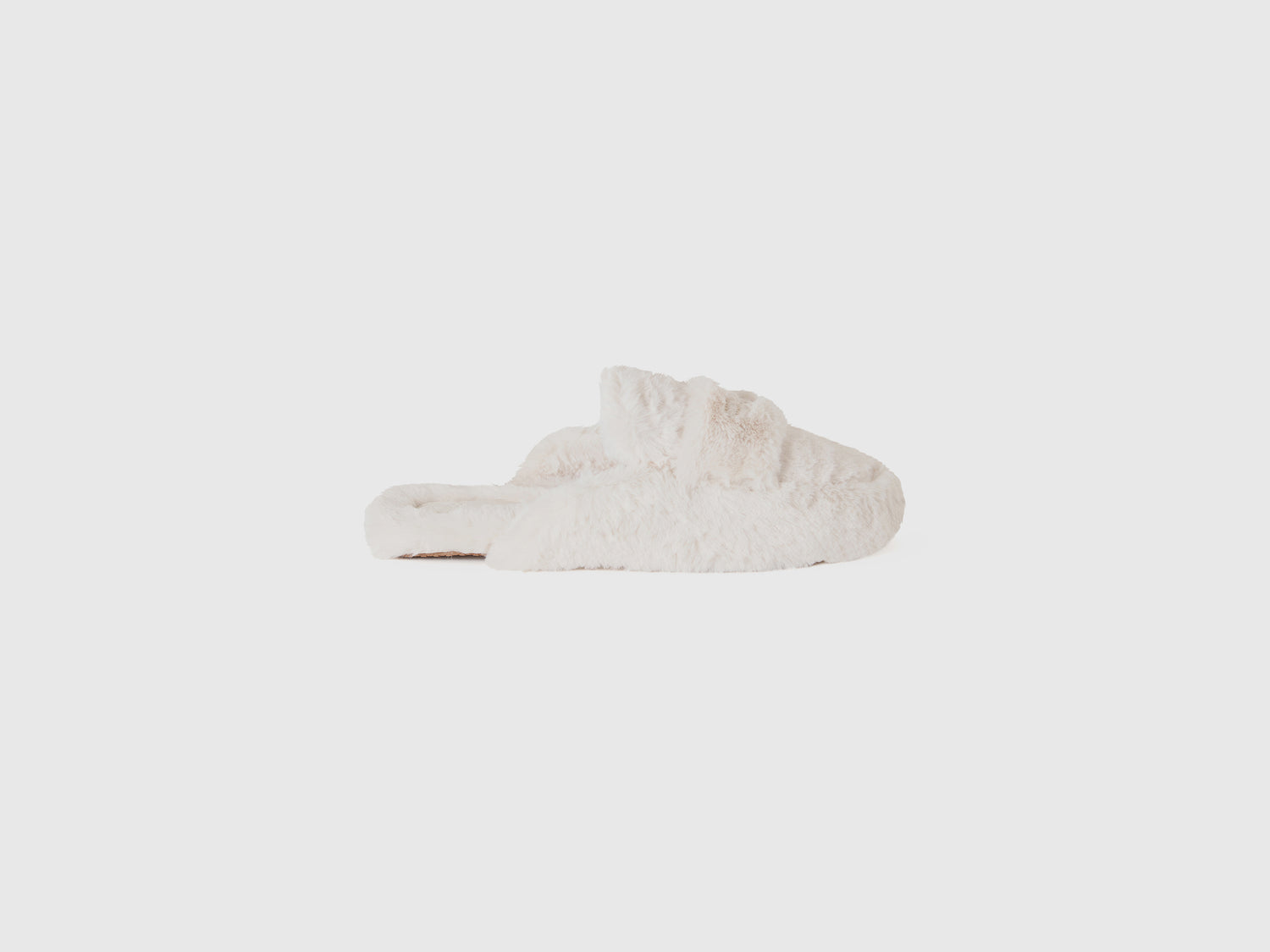 Pantofole in pelliccia sintetica da donna bianco | Benetton Outlet