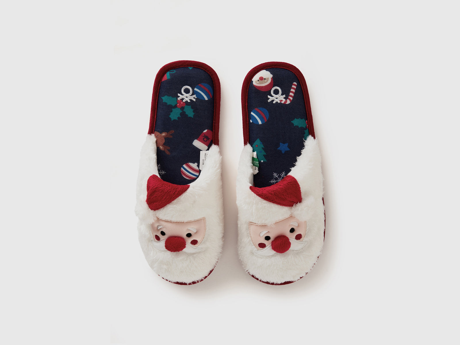 Pantofole babbo natale da bambino bianco 3 | Benetton Outlet