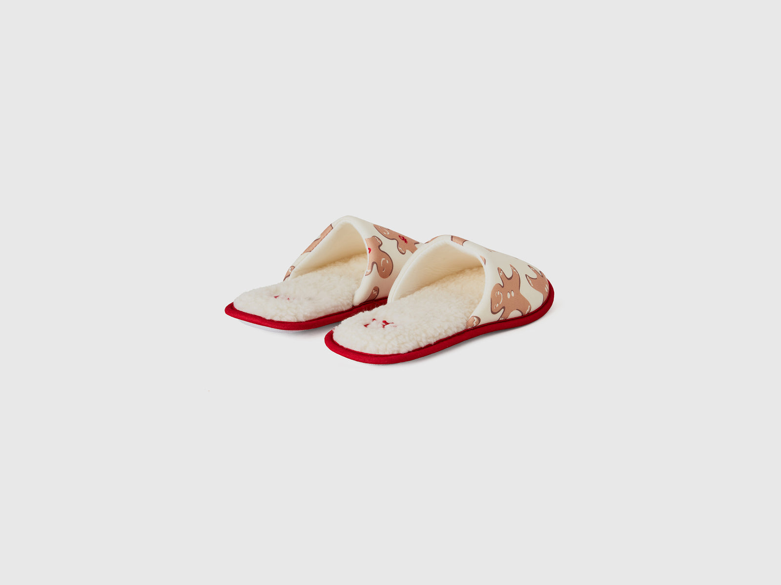 Pantofole con stampa biscotto da uomo bianco panna 2 | Benetton Outlet