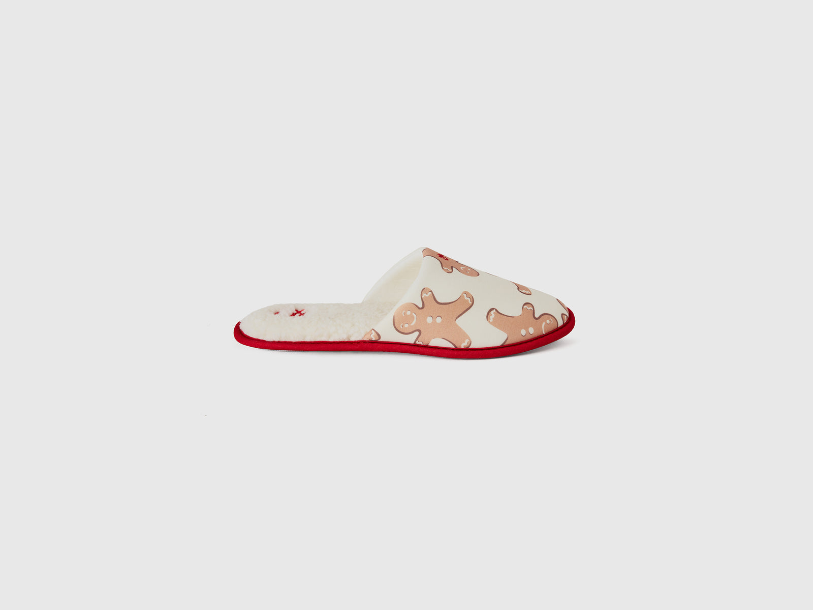 Pantofole con stampa biscotto da uomo bianco panna | Benetton Outlet