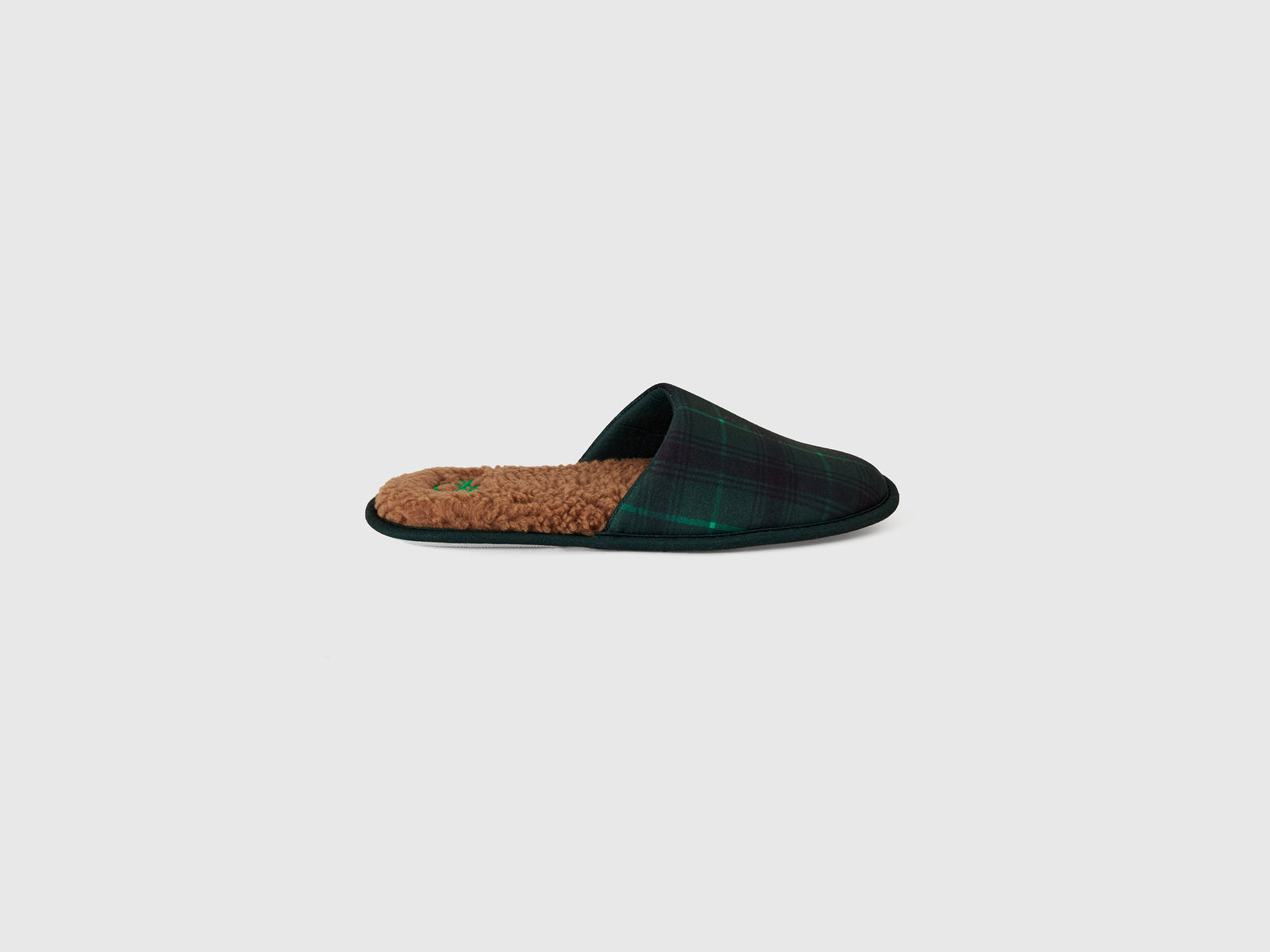 Pantofole a quadri da uomo verde scuro | Benetton Outlet