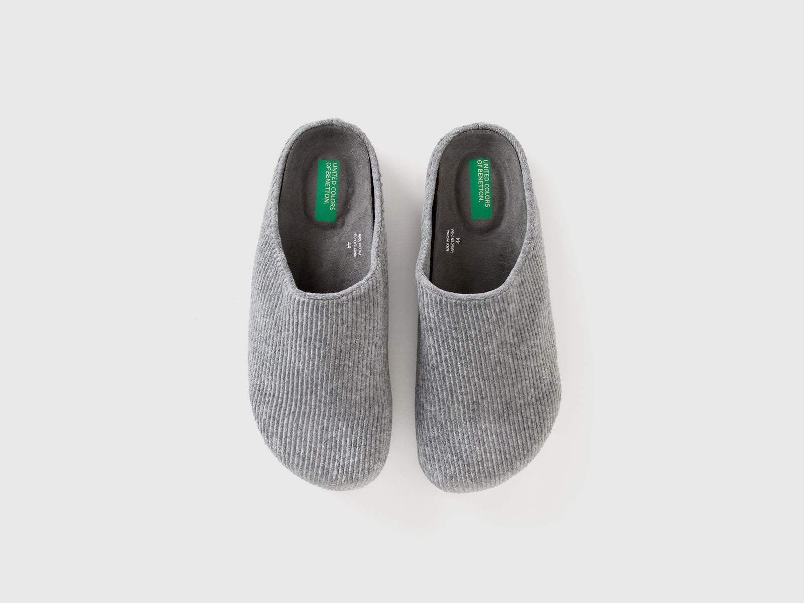 Ciabatte in misto cotone da uomo grigio chiaro 4 | Benetton Outlet