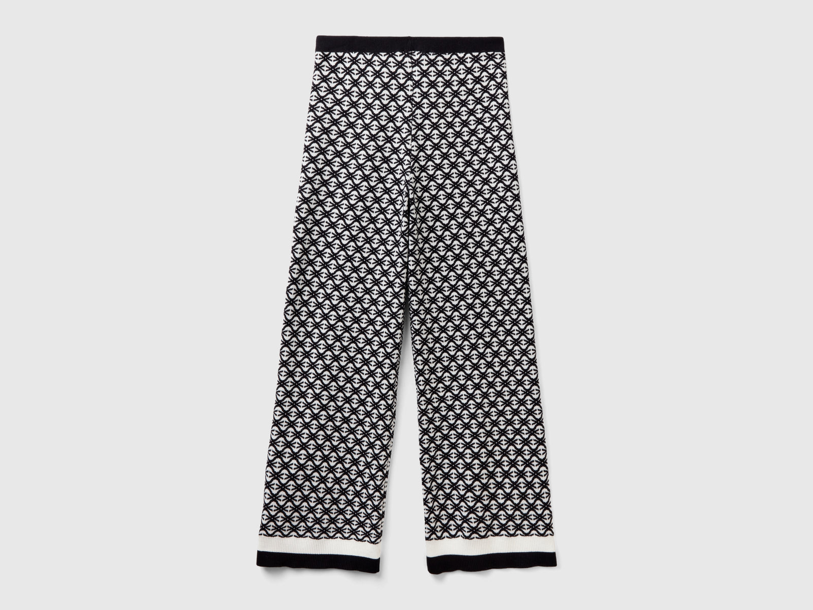 Pantaloni Monogram jacquard da donna nero 2 | Benetton Outlet