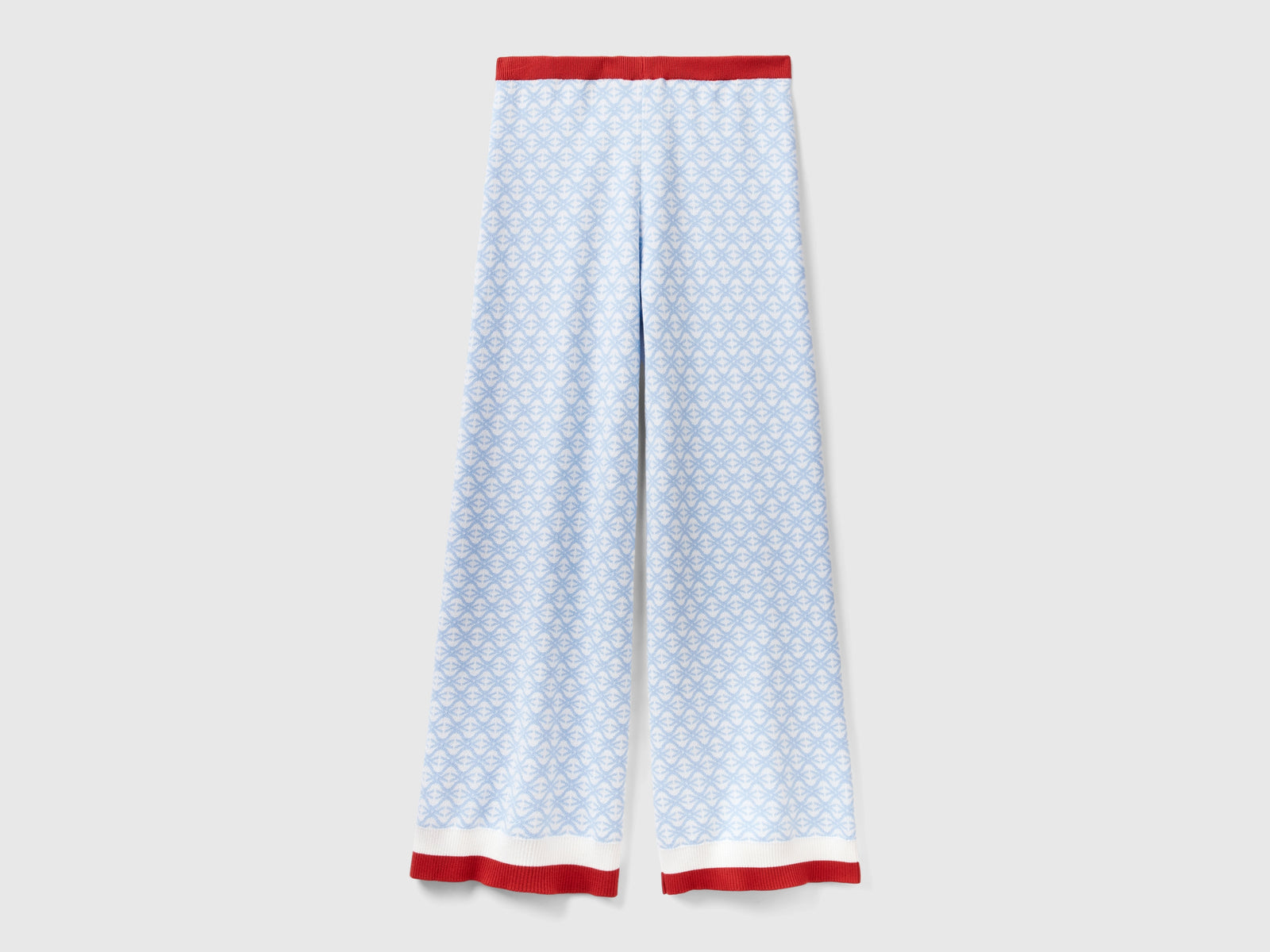 Pantaloni Monogram jacquard da donna celeste 2 | Benetton Outlet