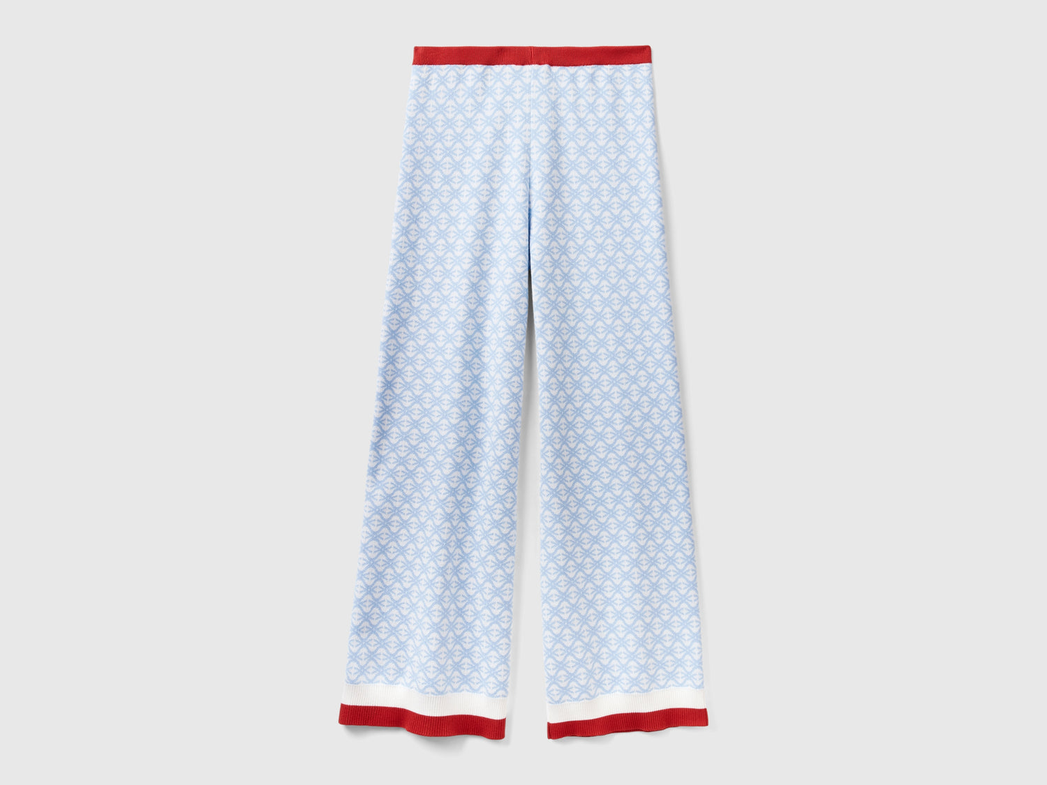 Pantaloni Monogram jacquard da donna celeste | Benetton Outlet