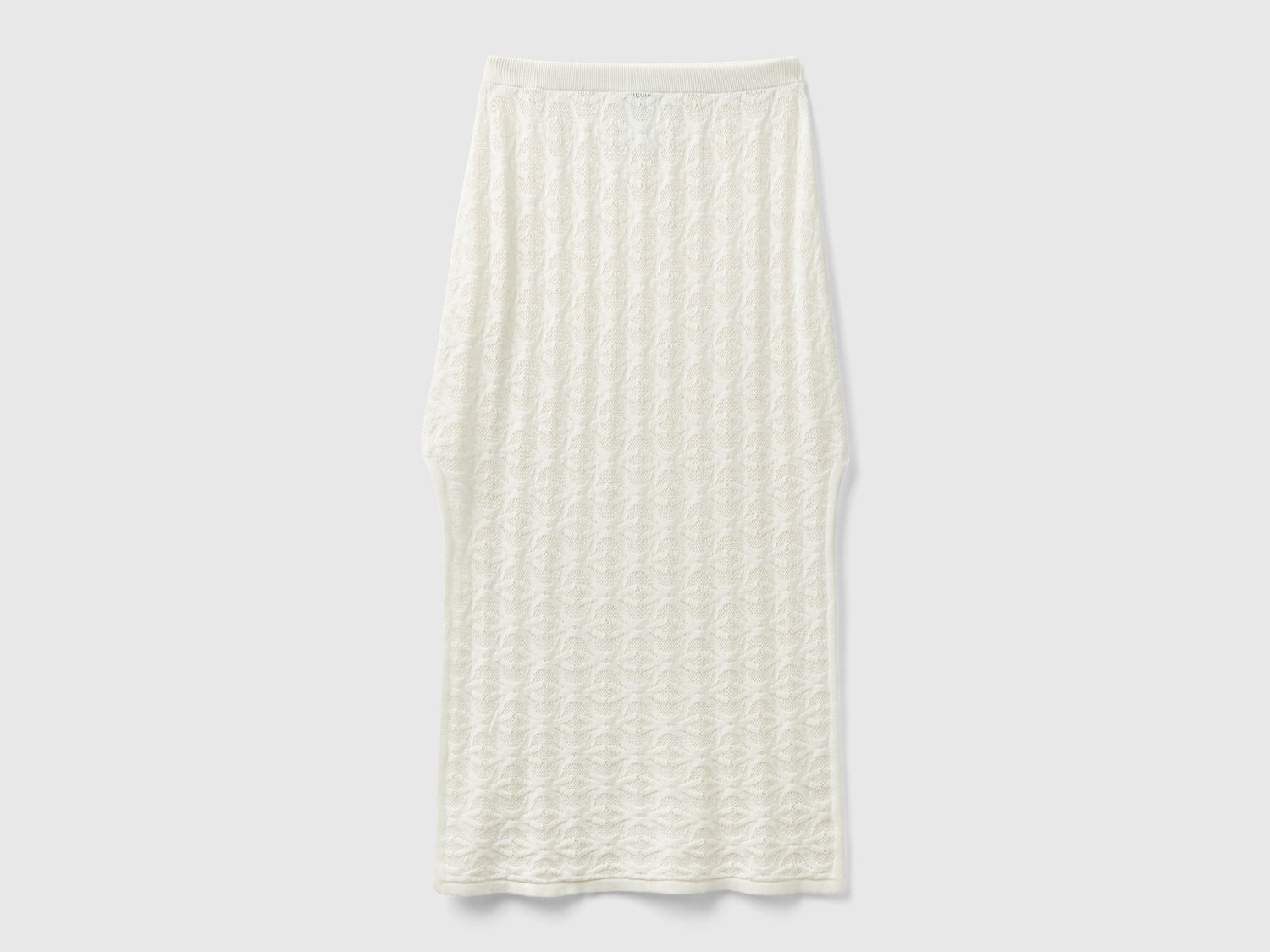 Longuette in maglia Monogram da donna bianco panna | Benetton Outlet