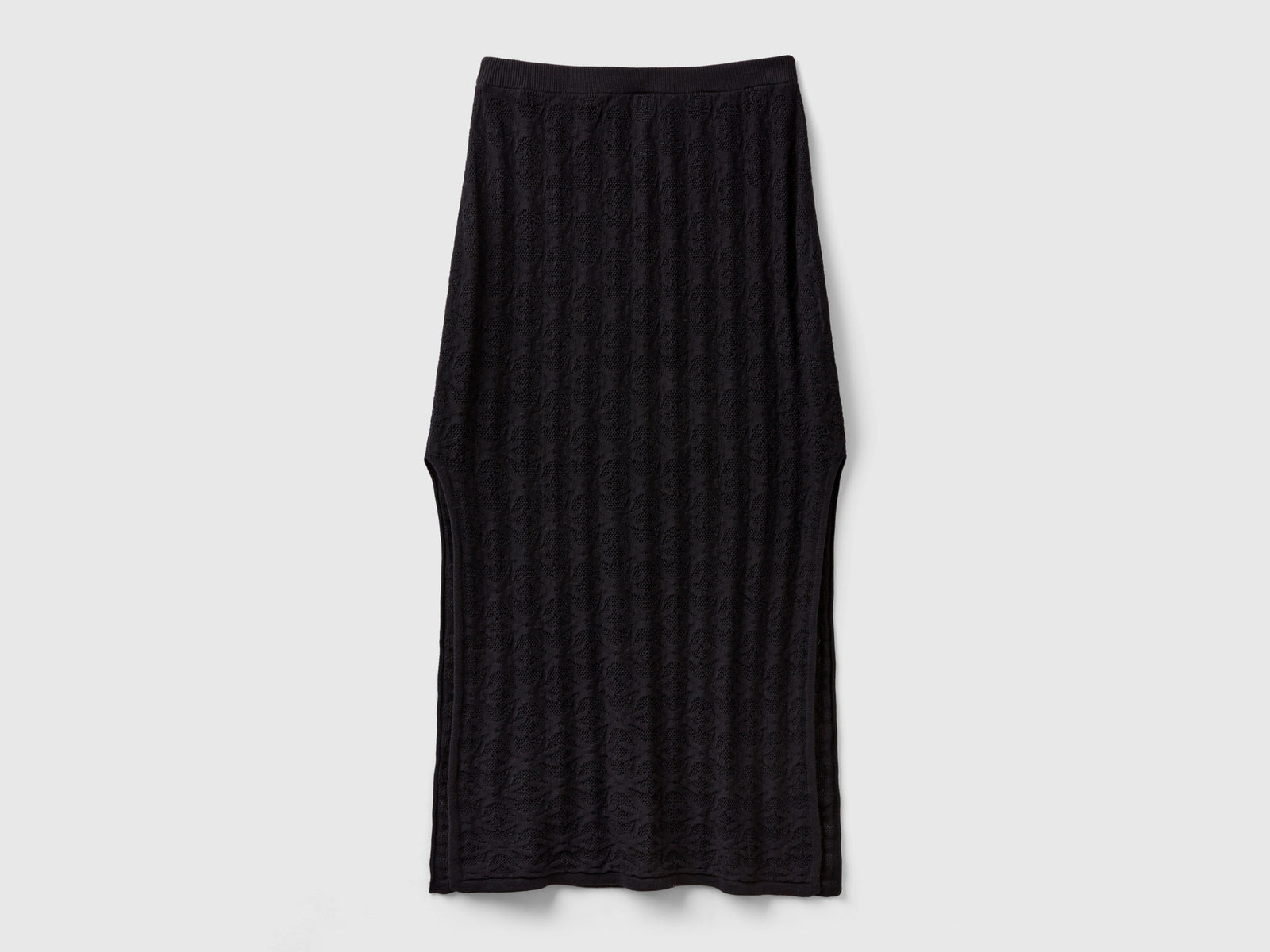 Longuette in maglia Monogram da donna nero 2 | Benetton Outlet