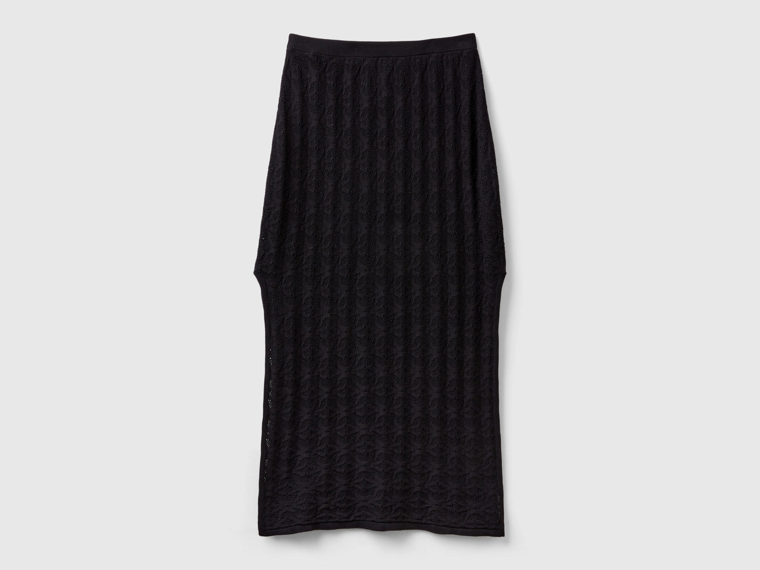Longuette in maglia Monogram da donna nero | Benetton Outlet