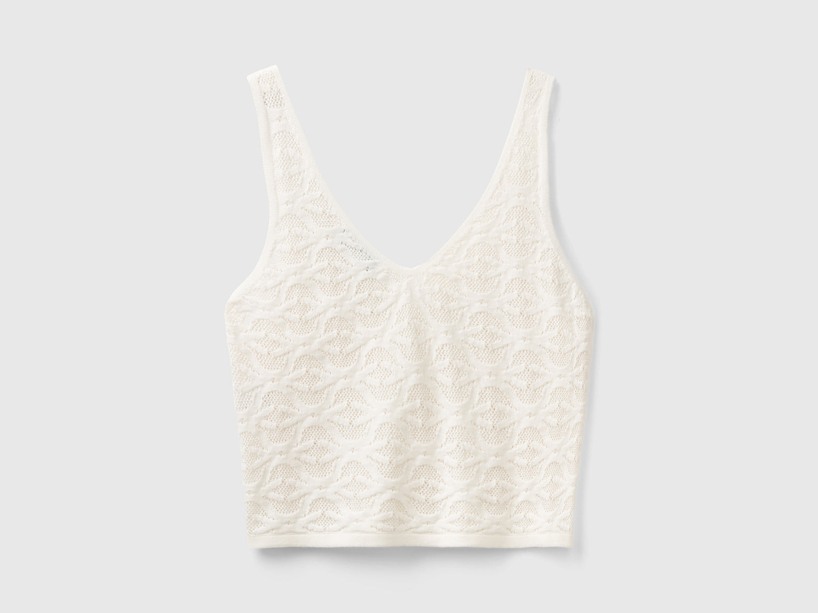 Top in maglia Monogram da donna bianco panna 2 | Benetton Outlet