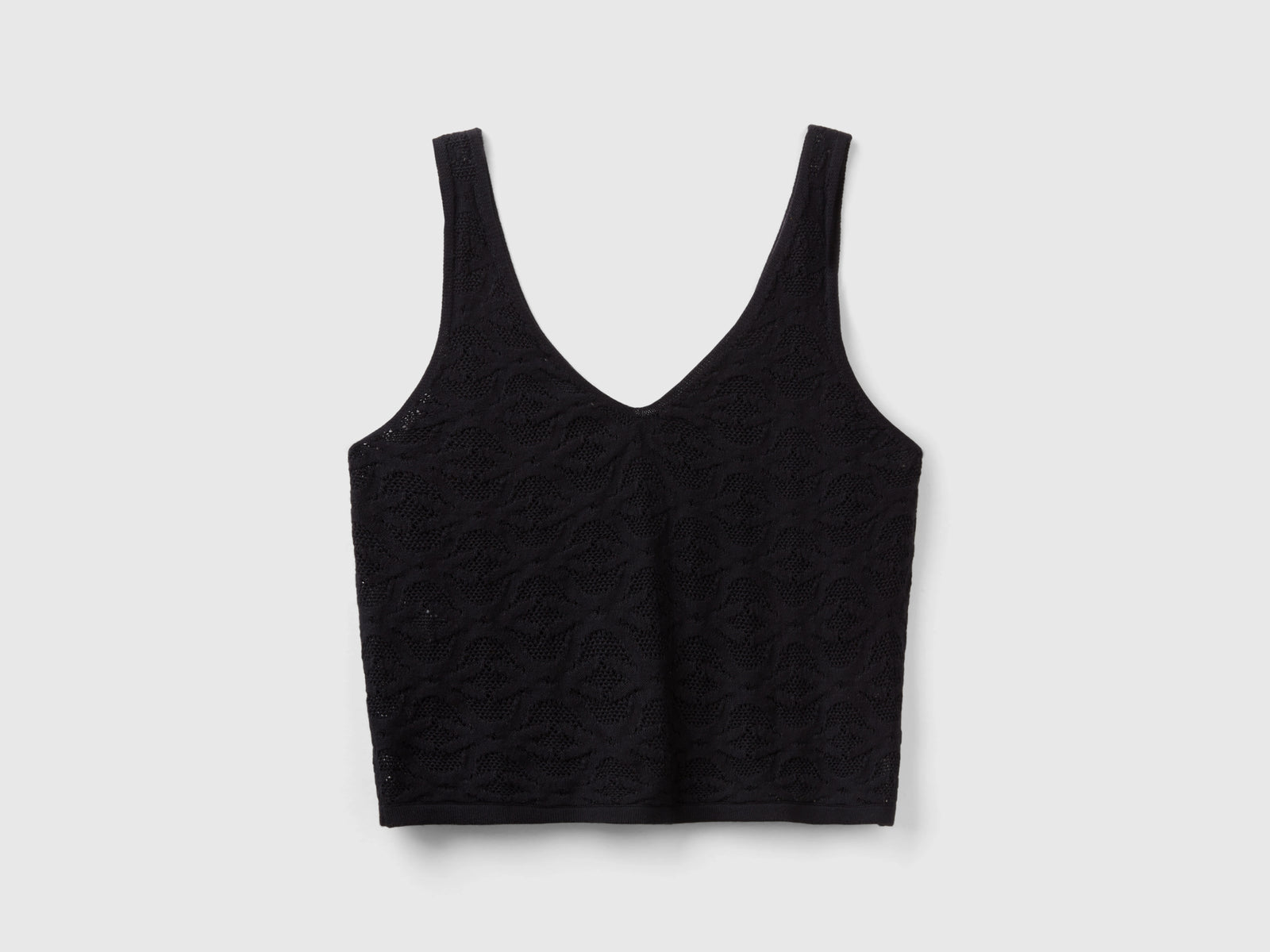 Top in maglia Monogram da donna nero 2 | Benetton Outlet