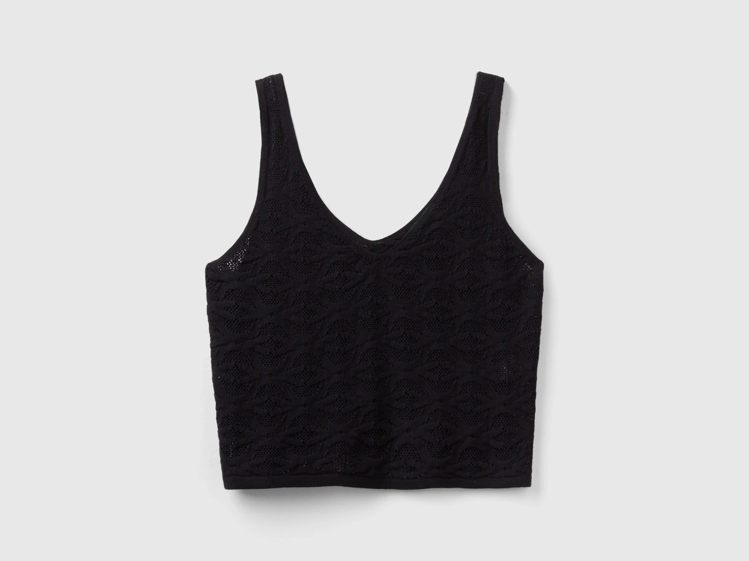 Top in maglia Monogram da donna nero | Benetton Outlet