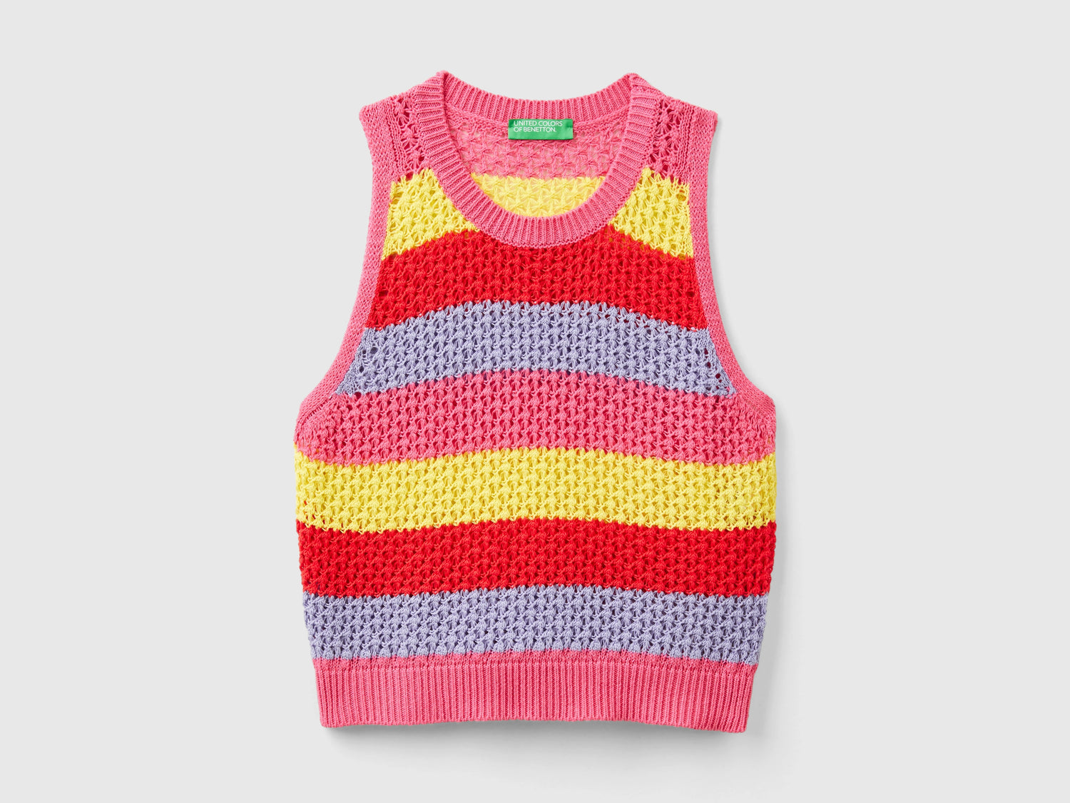 Top a righe in misto cotone riciclato da donna multi-color | Benetton Outlet