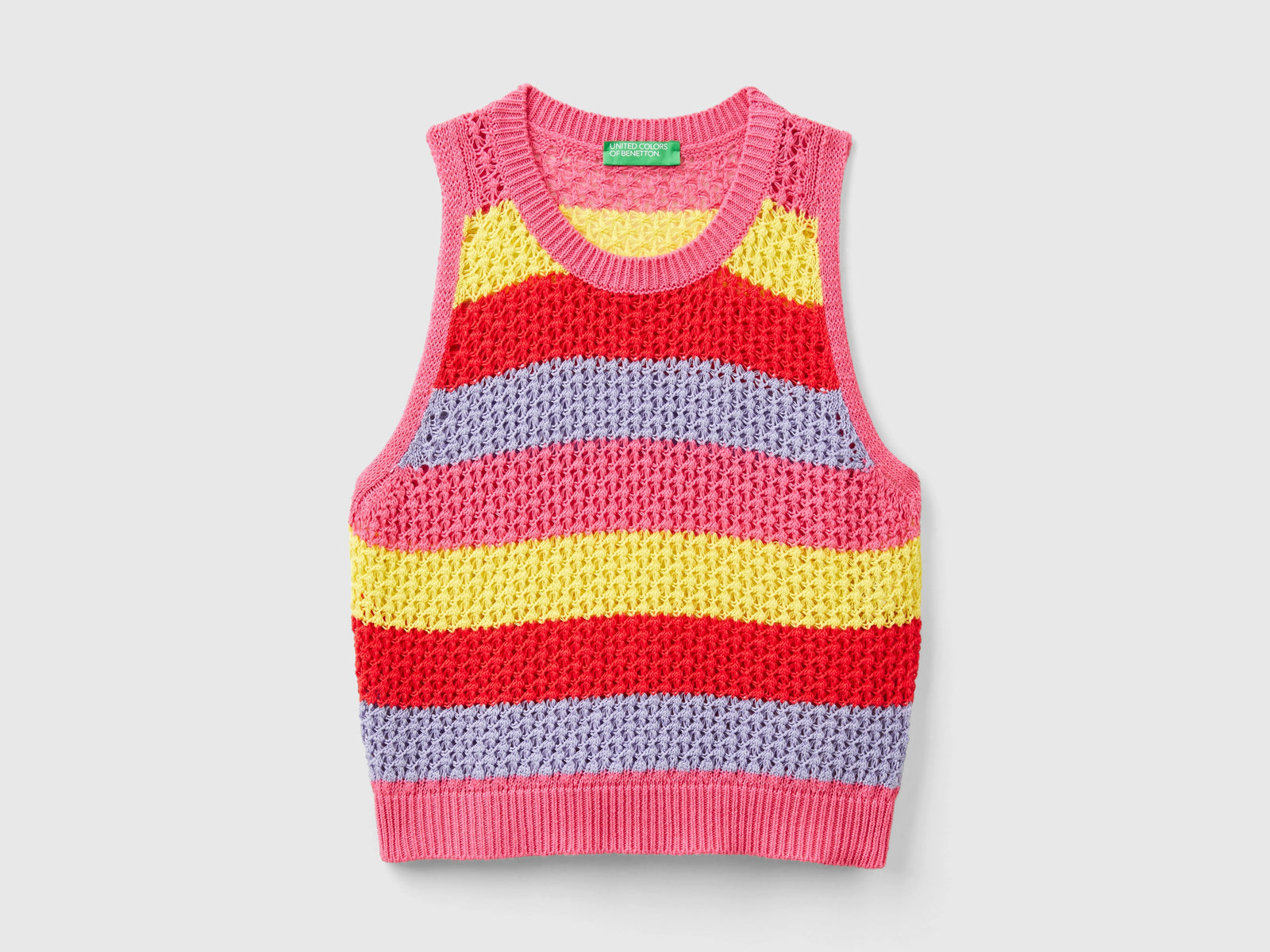 Top a righe in misto cotone riciclato da donna multi-color | Benetton Outlet