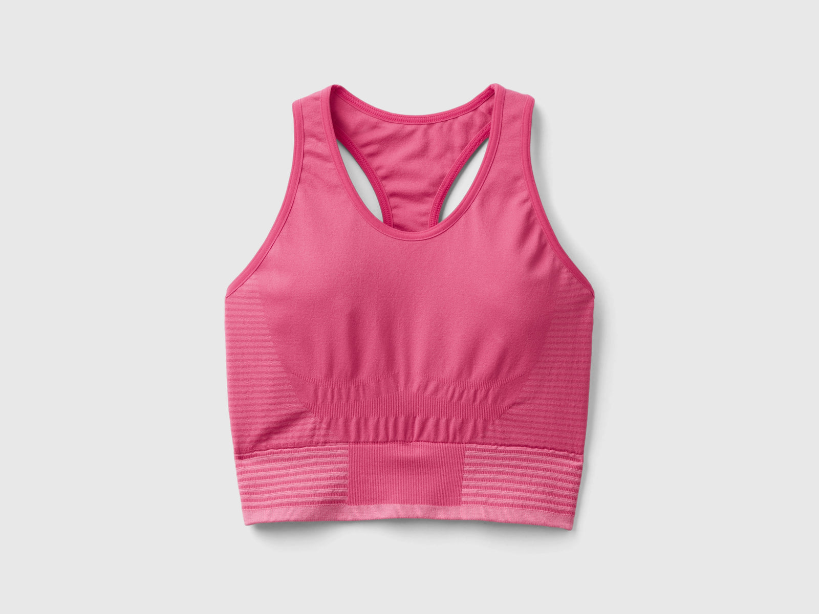 Top crop sportivo senza cuciture da donna fucsia | Benetton Outlet