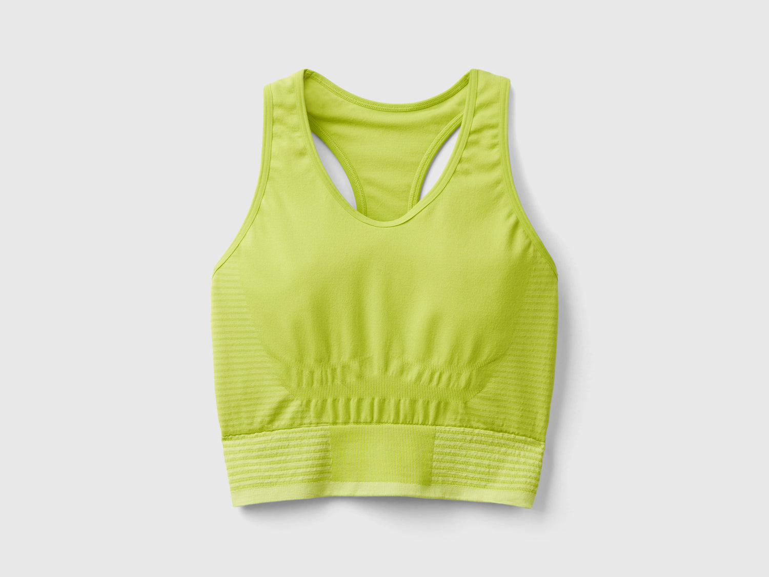 Top crop sportivo senza cuciture da donna lime | Benetton Outlet
