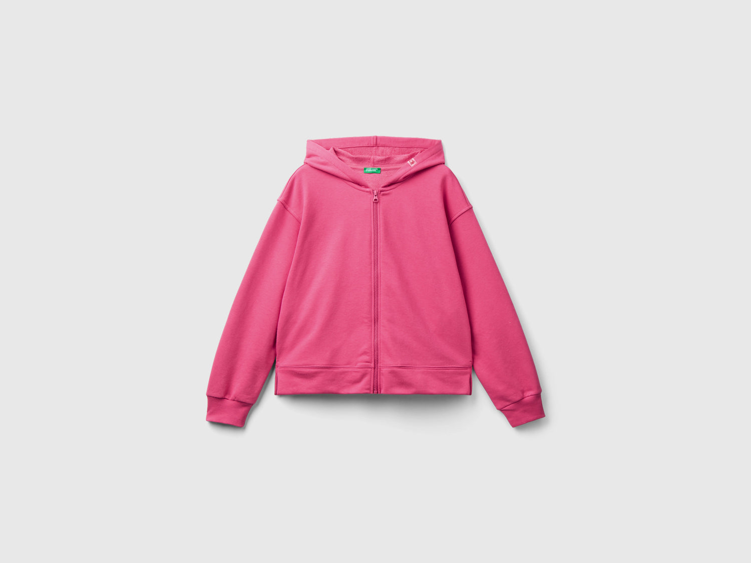 Felpa con cappuccio e zip da donna fucsia | Benetton Outlet