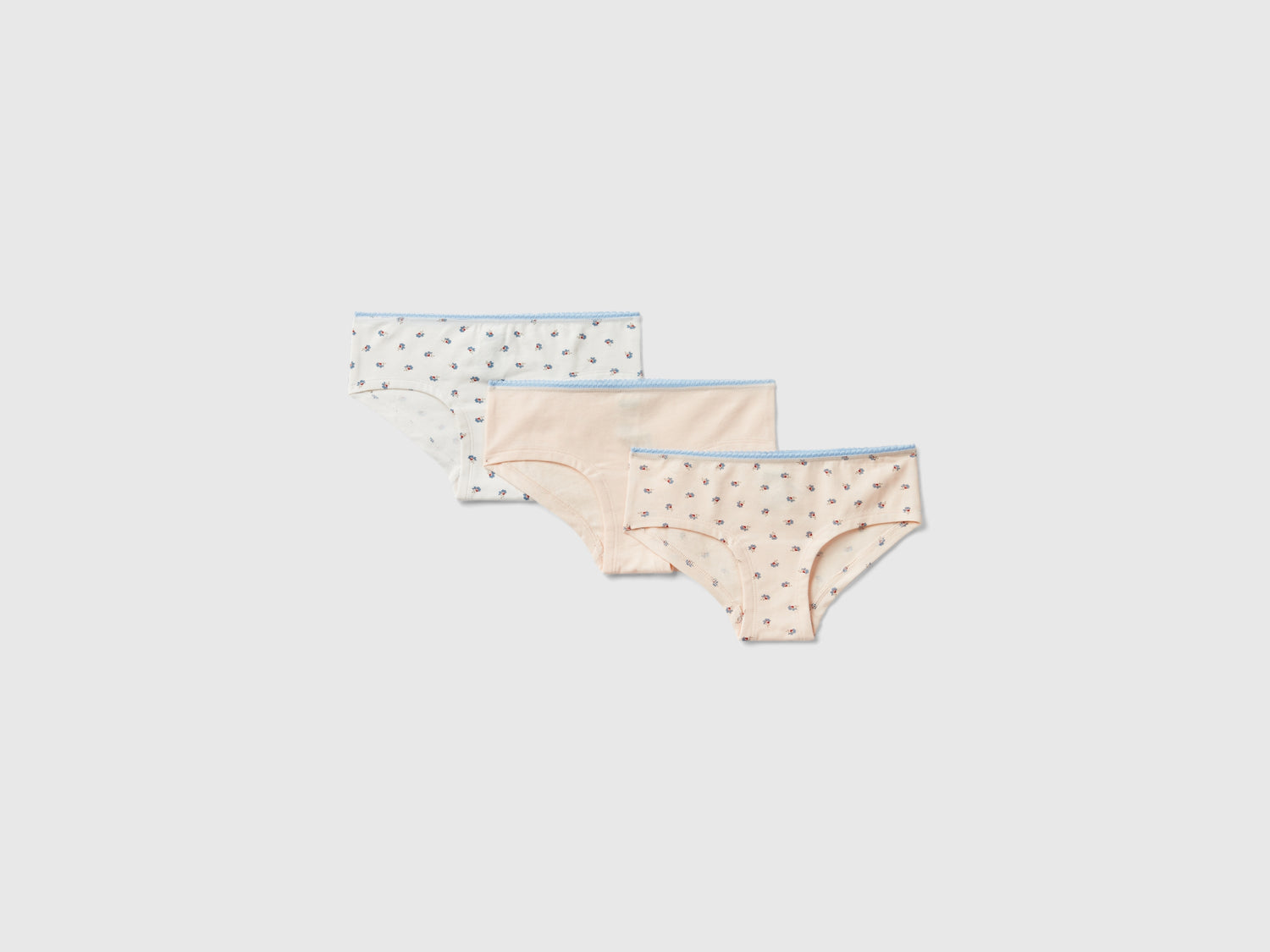 Tre culotte in cotone stretch da bambina multi-color | Benetton Outlet
