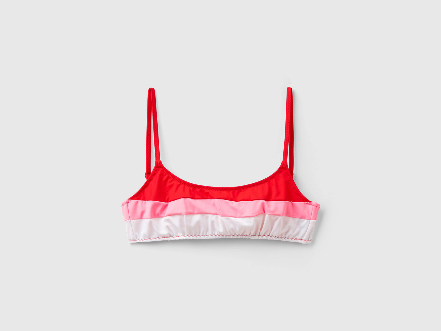 Reggiseno mare a righe in ECONYL® da donna rosso corallo | Benetton Outlet
