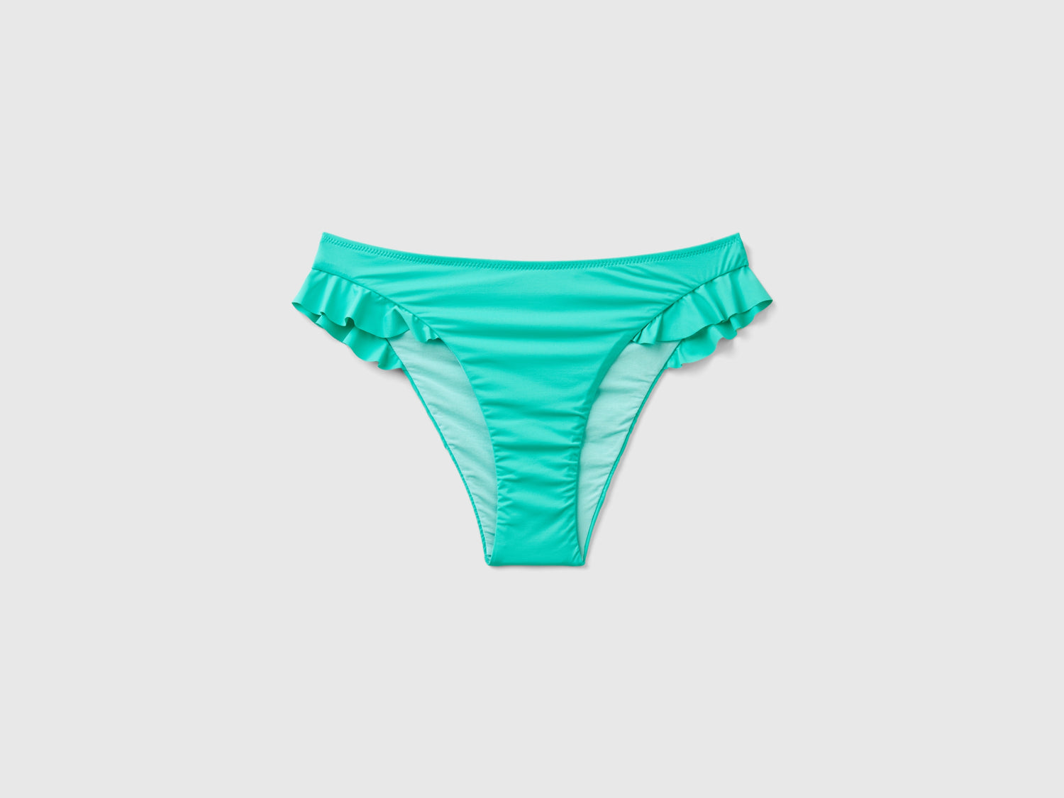 Slip costume con balze in ECONYL® da donna verde acqua | Benetton Outlet