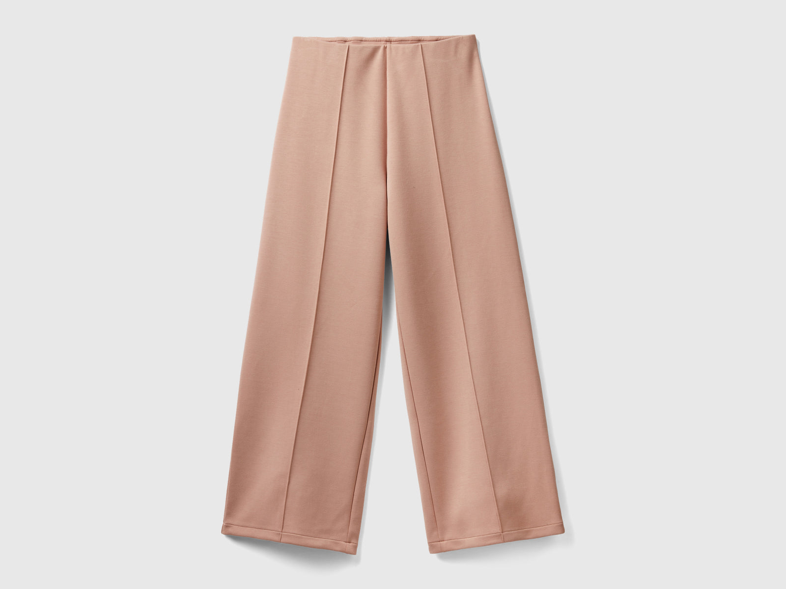 Pantaloni palazzo a vita alta da donna beige | Benetton Outlet