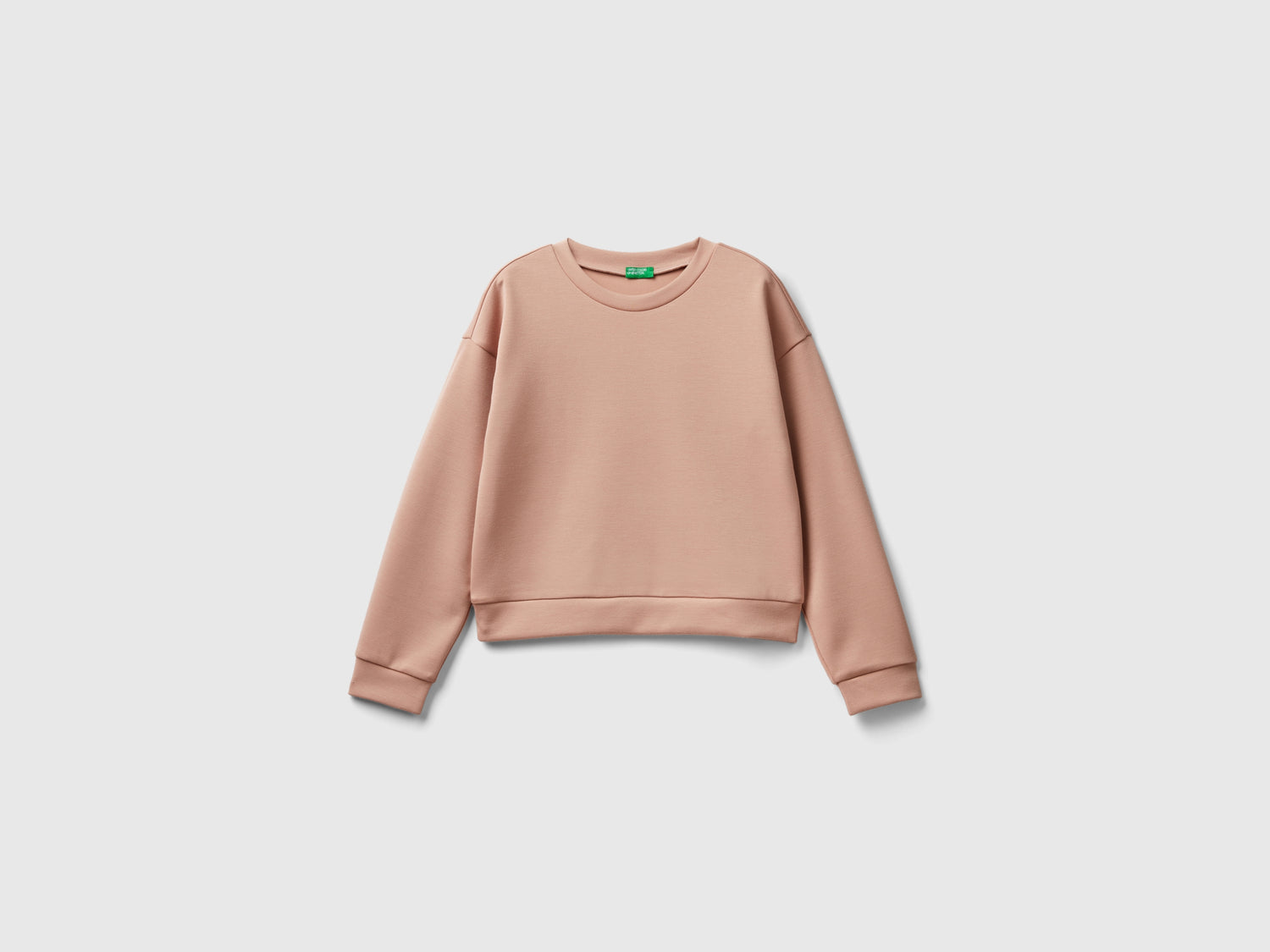 Felpa in misto viscosa stretch da donna beige | Benetton Outlet