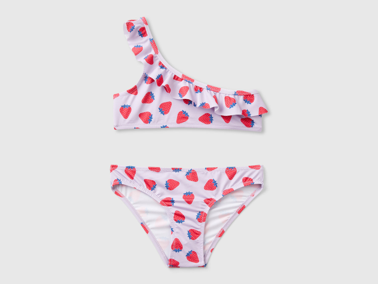 Bikini mare con pattern fragole da bambina lilla | Benetton Outlet