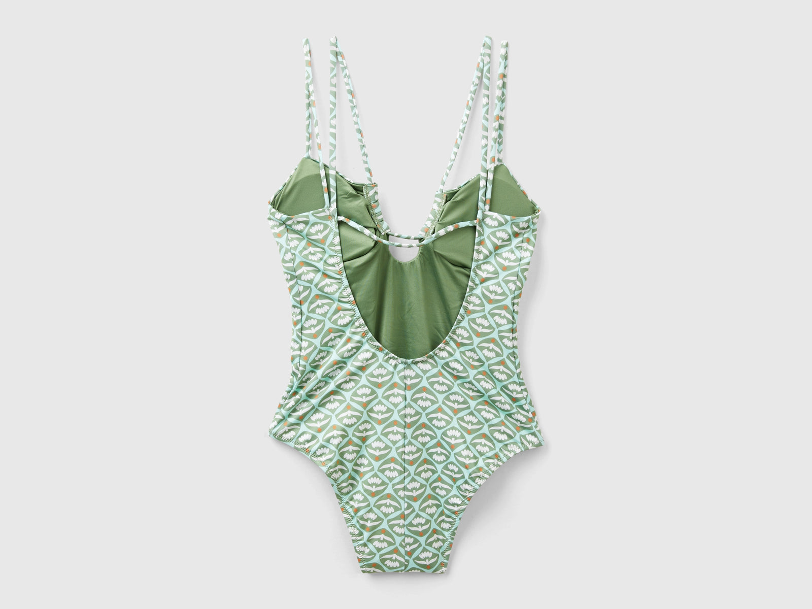 Costume intero con stampa fiori da donna verde militare 2 | Benetton Outlet