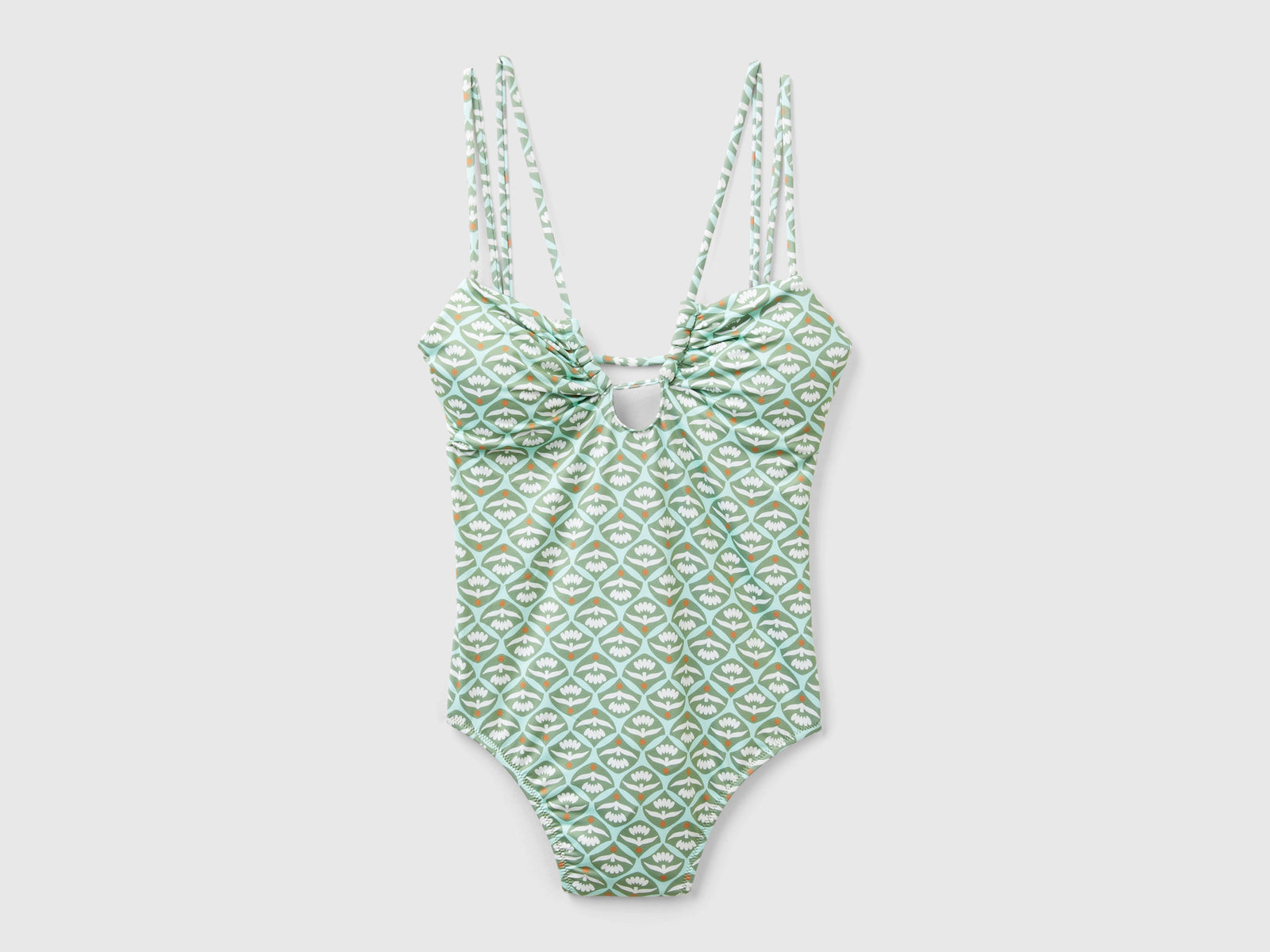 Costume intero con stampa fiori da donna verde militare | Benetton Outlet