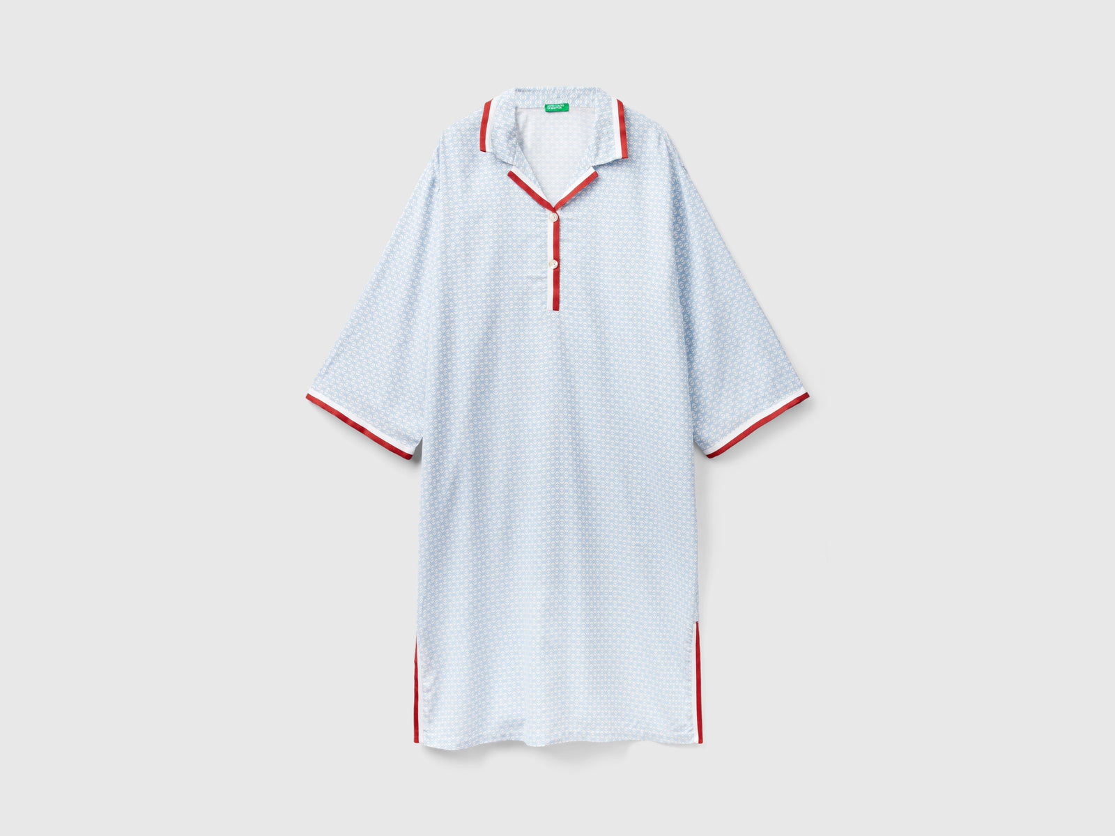 Camicia da notte Monogram da donna celeste | Benetton Outlet