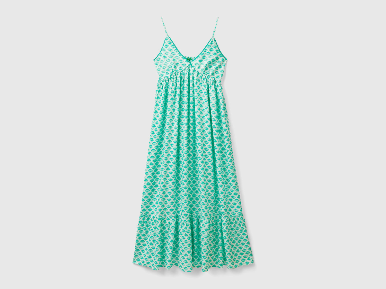 Vestito con stampa floreale da donna verde acqua | Benetton Outlet