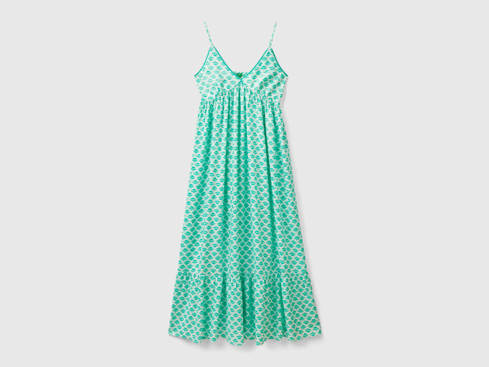 Vestito con stampa floreale da donna verde acqua | Benetton Outlet