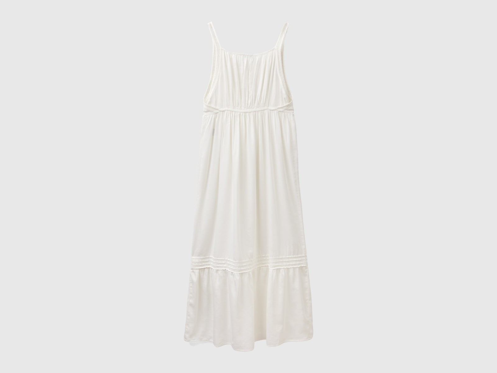 Cotton and Modal blend dress da donna bianco panna 2 | Benetton Outlet