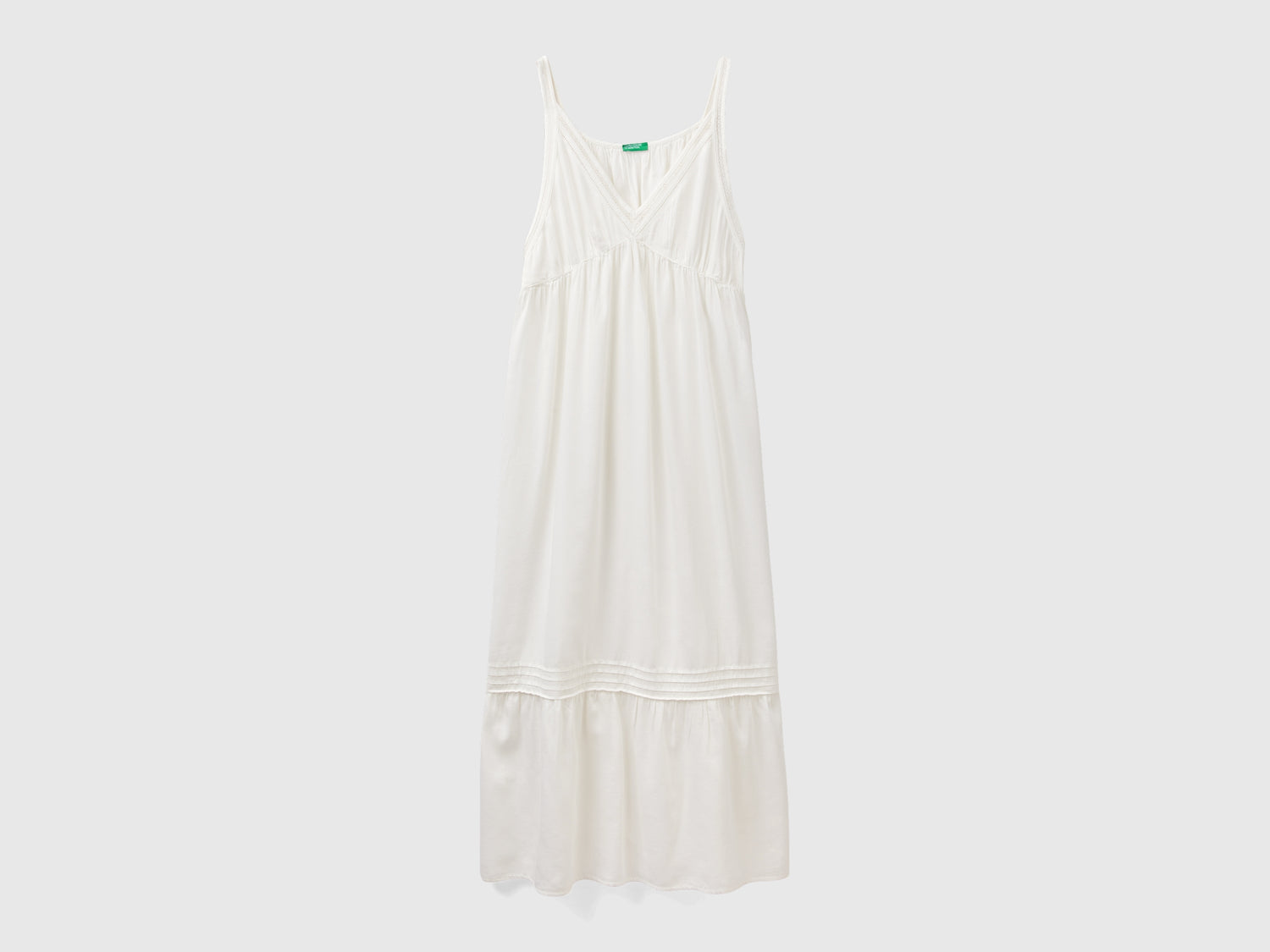 Vestito in misto cotone e Modal da donna bianco panna | Benetton Outlet