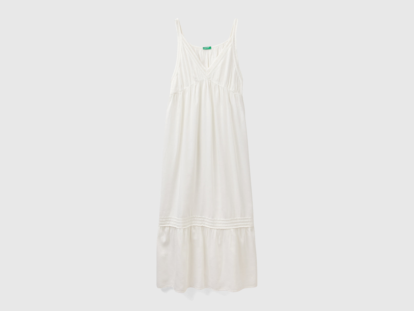 Cotton and Modal blend dress da donna bianco panna | Benetton Outlet