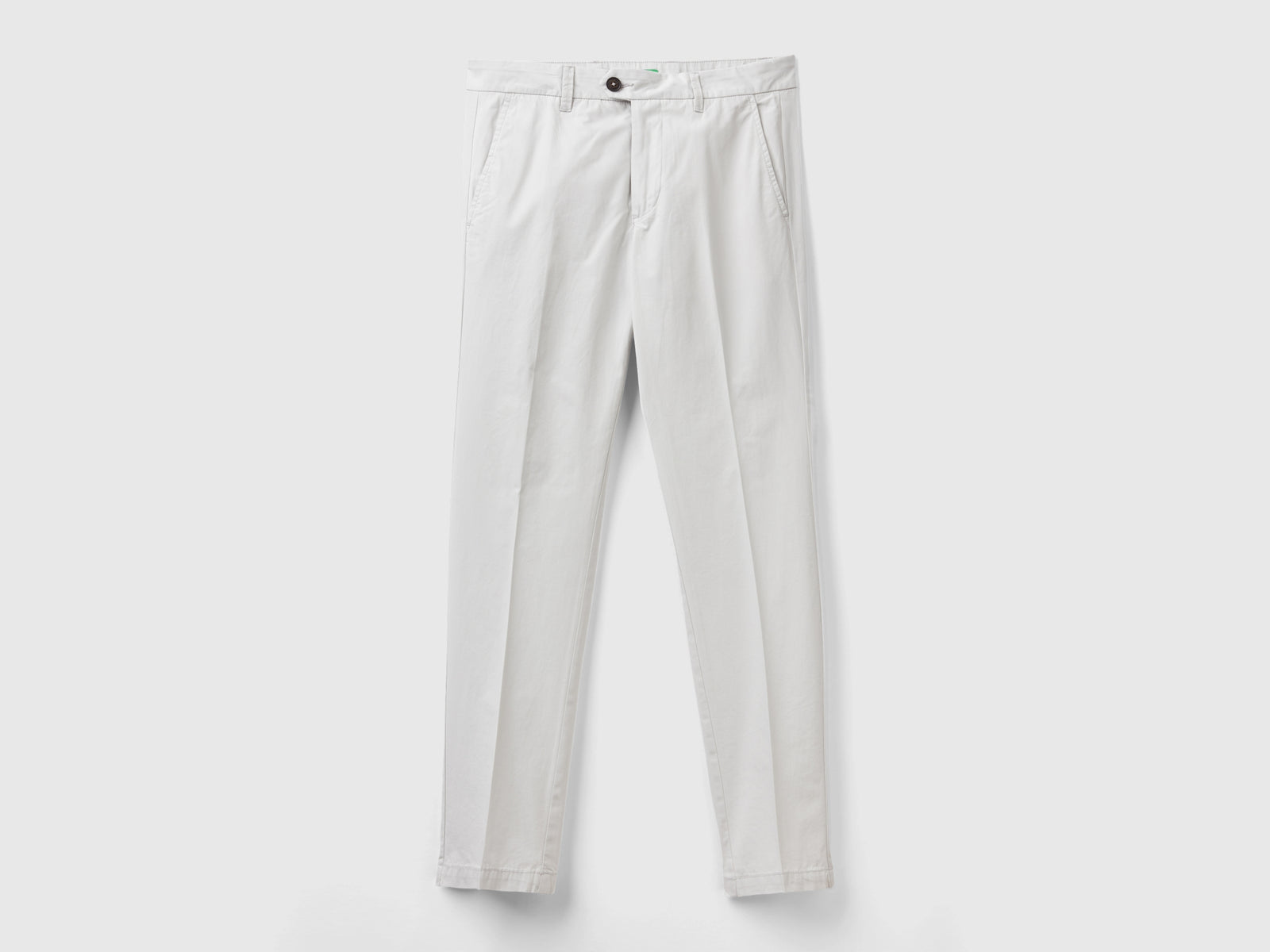 Chino slim fit in cotone leggero da uomo bianco panna | Benetton Outlet