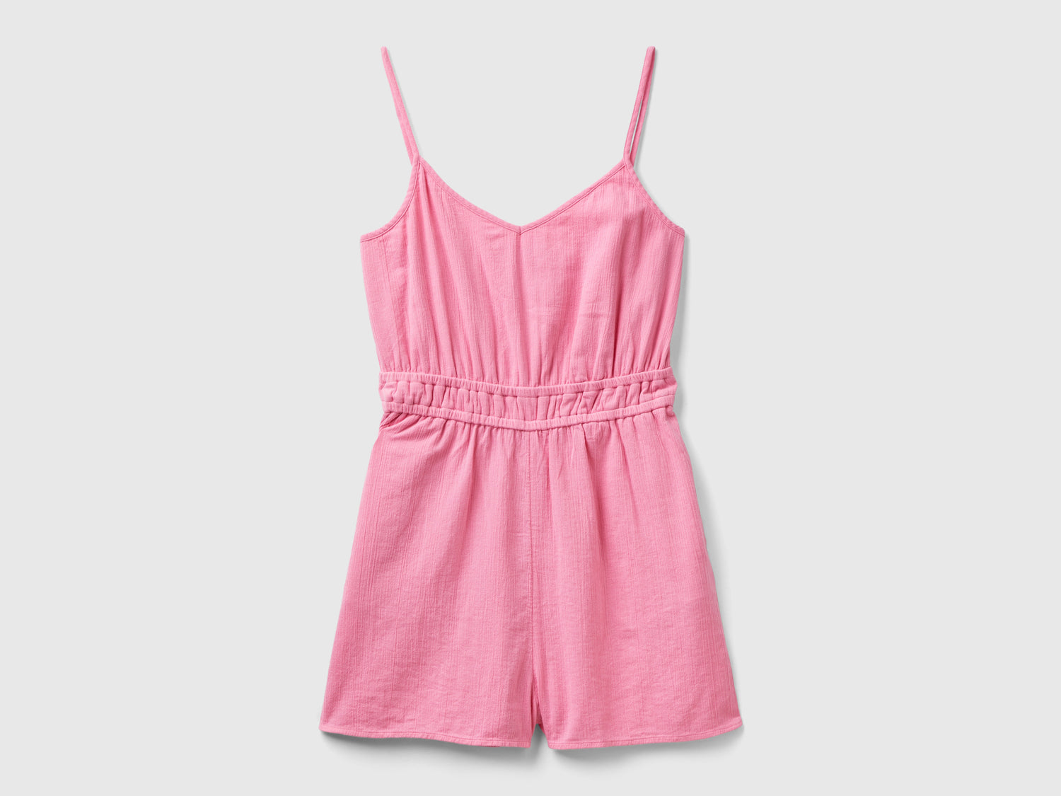 Tuta corta con scollo a V da donna rosa | Benetton Outlet