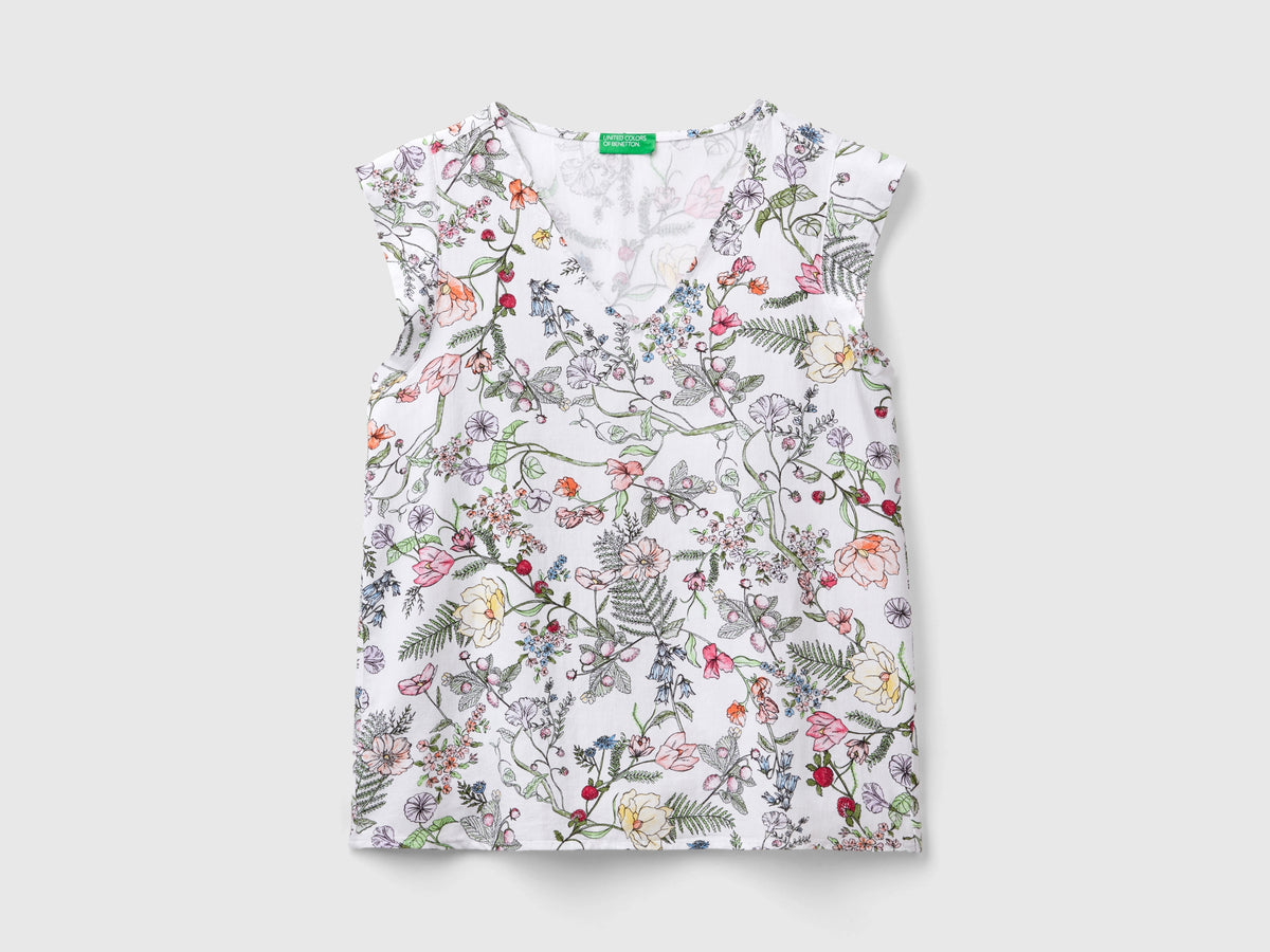 Blusa fantasia in misto viscosa sostenibile